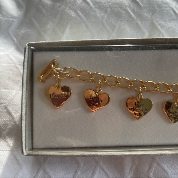 Bob Siemon Designs Gold Plated 1st Corinthians 13 Charm Bracelet - Picture 2 of 5